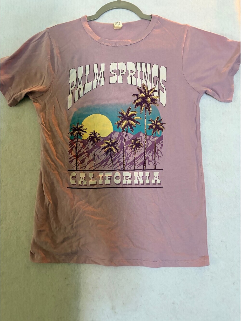 Palm Springs California Graphic T-Shirt Mauve Size Large